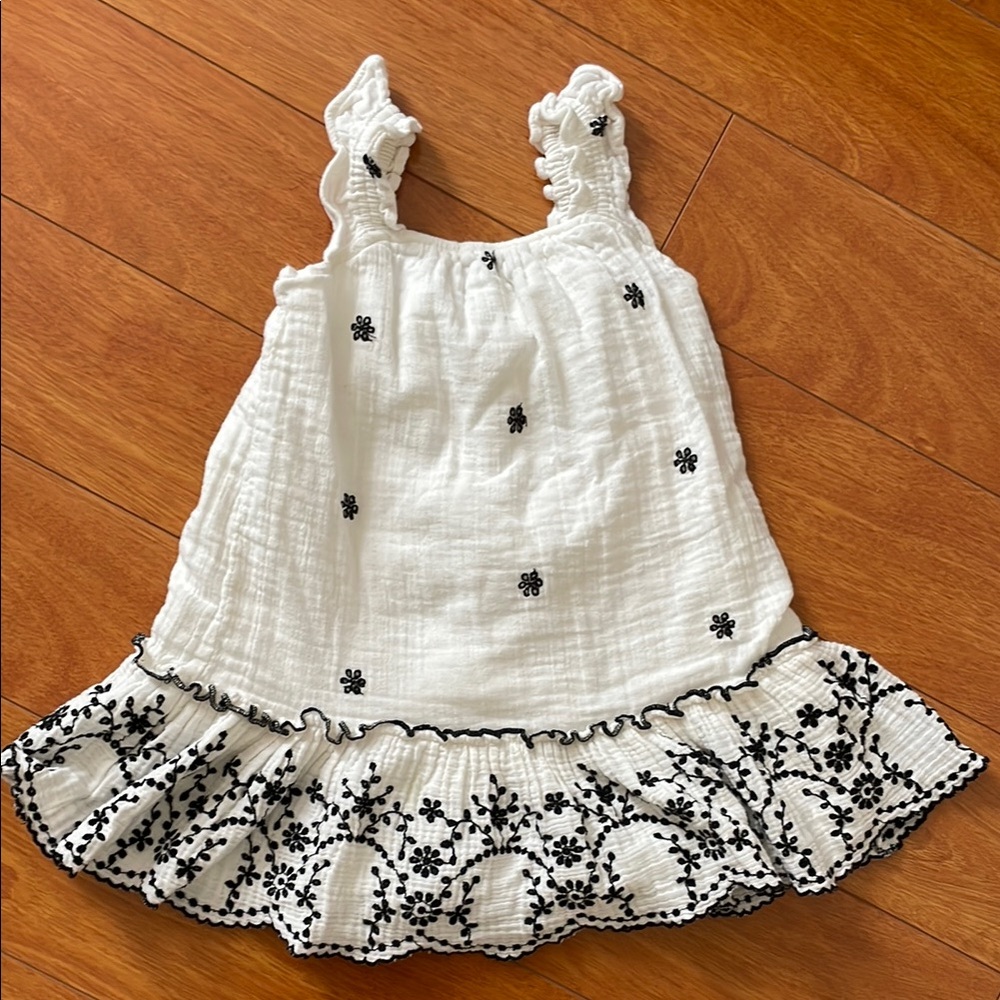 Zara Toddler Girl White and Black Dress